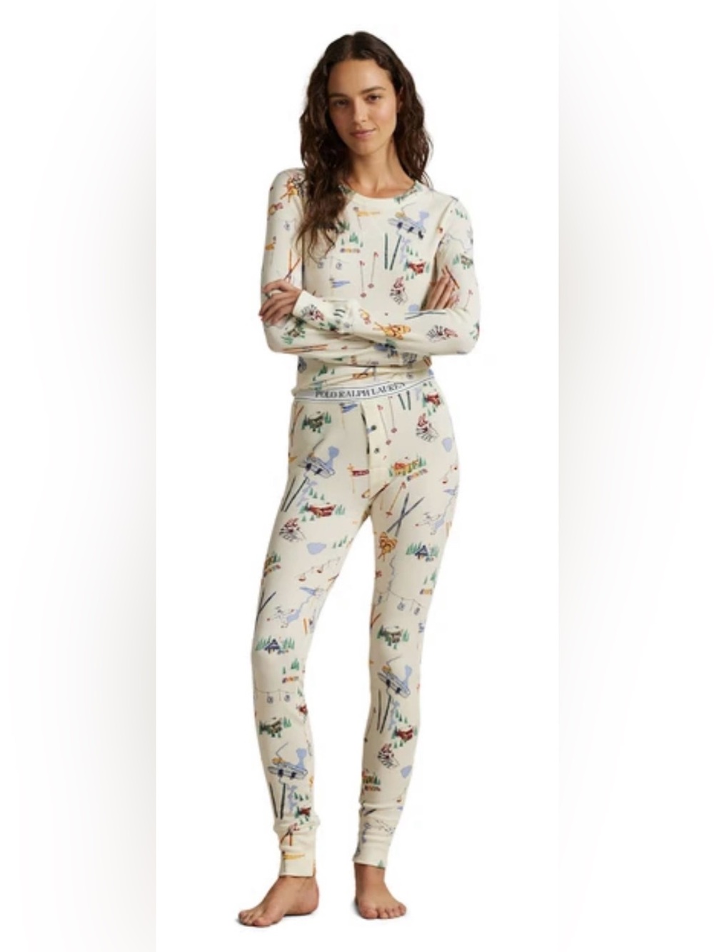 Polo by  Ralph Lauren POLO Club Waffle TRAVEL SKI PRNT pajama set pj  Size L